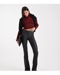 ONLY - Pantaloni A Zampa Spalmati A Vita Medio Alta Neri - Lyst