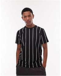 TOPMAN - Classic T-shirt With Vertical Stripe - Lyst