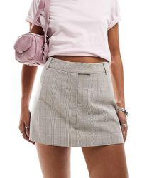 Miss Selfridge - Elegante Geruite Micro Mini Rok, Deel Van Co-Ord Set - Lyst