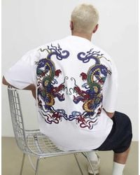 River Island - Cotton Embroidered Dragon T-Shirt - Lyst