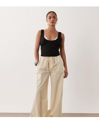 Miss Selfridge - Linen Blend Wide Leg Pants - Lyst