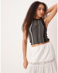 Mango - Slim Fit Fine Knit Striped Vest Co-ord - Lyst