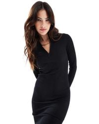 HERA - Ribbed Base Long Sleeve Midi Dress - Lyst
