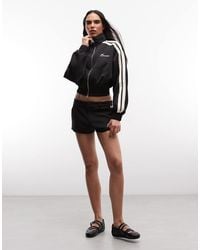 CERNUCCI - Funnel Neck Cropped Logo Jacket Co-Ord With Side Taping - Lyst