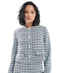 New Look - Cropped Boucle Jacket Co-ord - Lyst