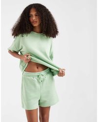 Pieces - High Waist Sweat Shorts Co-Ord - Lyst