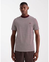 Fred Perry - T-shirt épais à rayures - bordeaux - Lyst