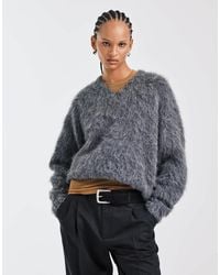 ASOS - – angerauter oversize-pullover aus hochwertiger alpakawolle - Lyst
