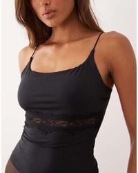 ASOS - Slinky Lace Trim Square Neck Cami Top - Lyst