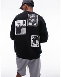 TOPMAN - Oversized Sweatshirt With Front And Back Patches - Lyst