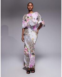 AFRM - Izel Maxi Dress With Cape Detail - Lyst