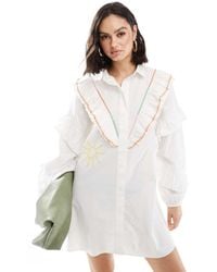 Never Fully Dressed - Austin Contrast Stitch Mini Shirt Dress - Lyst