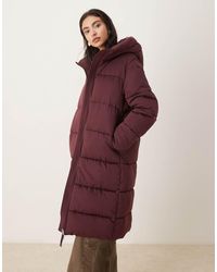 Mango - Piumino Taglio Lungo Scuro Con Cappuccio - Lyst