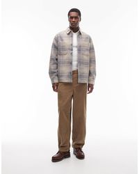 ASOS - Pantalon oversize fuselé à enfiler en velours côtelé - beige - Lyst