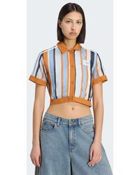 adidas Originals - Summer Glow Striped Cropped Polo - Lyst