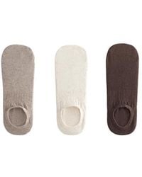 Oysho - 3 Pairs Of High-Cut Cotton Blend Invisible Sports Socks - Lyst