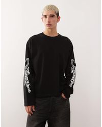 Weekday - Oversized Recht T-Shirt Met Lange Mouwen Met Panterprint - Lyst