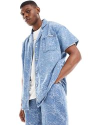 Liquor N Poker - Co-Ord Floral Jacquard Revere Collar Shirt - Lyst