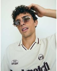 Bershka - Square Metal Frame Sunglasses - Lyst