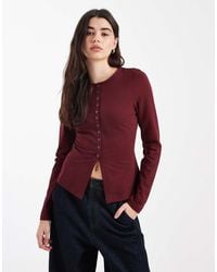 ASOS - Cotton Button Through Long Sleeve Top - Lyst