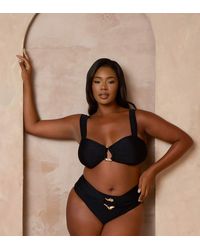 Moda Minx Curve - X Alessa Tyrrell-charles Wide Strap Bikini Top With Hoop Detail - Lyst
