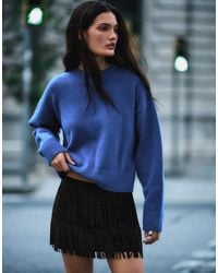Bershka - Fringed Rhinestone Mini Skirt - Lyst