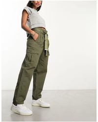 River Island - Paper Bag Belted Cargo Trouser - Lyst