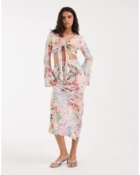 River Island - Floral Print Maxi Skirt Co-Ord - Lyst