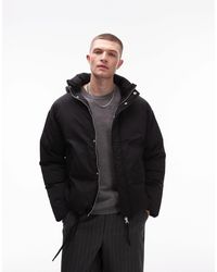 TOPMAN - Collared Puffer Jacket - Lyst