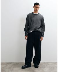 Hollister - Gestrickter pullover mit rippstruktur und grafik - Lyst
