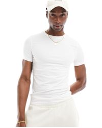ASOS - T-shirt girocollo attillata bianca - Lyst