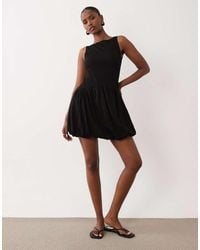 ASOS - Ribbed Sleeveless Bubble Hem Mini Dress - Lyst