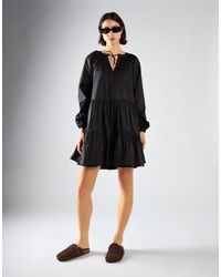 Glamorous - Puff Sleeve V-Neck Maxi Dress - Lyst