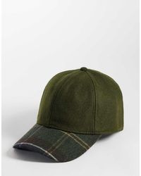 Barbour - Roker Wool Blend Cap With Tartan Check Peak - Lyst