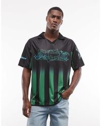 Element - Eaxe - t-shirt style football à rayures et imprimé graphique - noir - Lyst