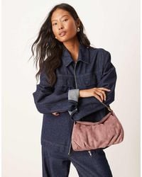 ASOS - Faux Suede Shoulder Bag With Fold Over Flap Detail - Lyst