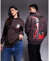 ASOS - Disney Christmas Relaxed Hoodie With Tim Burton Jack Print - Lyst
