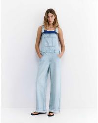 Pull&Bear - Salopette longue en jean - pâle - Lyst