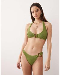 ASOS - Fuller Bust Oceana Halter Bikini Top With Molten Hardware Detail - Lyst