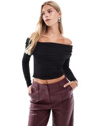 Cotton On - Rhi Gathered Off-the-shoulder Slinky Long Sleeve Top - Lyst