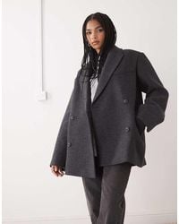 Weekday - Wool Blend Oversized Double Breasted Blazer Jacket - Lyst