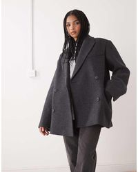 Weekday - Wool Blend Oversized Double Breasted Blazer Jacket - Lyst