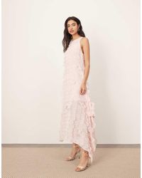 ARRANGE - Lasergesneden Maxi Jurk Met Verlaagde Taille En Vierkant Gesneden Rok - Lyst