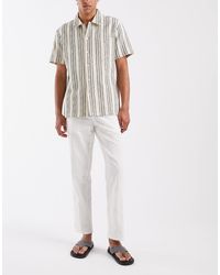 Blend - – regular-fit-hose aus baumwollleinen - Lyst