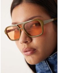 ASOS - Aviator-sonnenbrille mit leichter tönung - Lyst