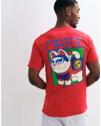 Obey - Lucky Cat Back Graphic Short Sleeve T-Shirt - Lyst