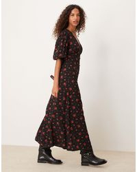 Miss Selfridge - Lace Trim Button Through Maxi Dress - Lyst