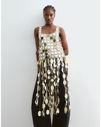 ARRANGE - Futurist Sequin Vest Top With Long 3d Fringe Hem - Lyst