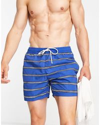 Lacoste - Striped Swim Shorts - Lyst