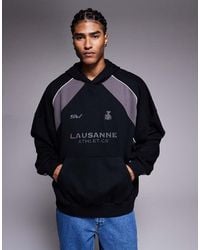 ASOS - Hoodie With Color Blocking And Distressed Print - Lyst